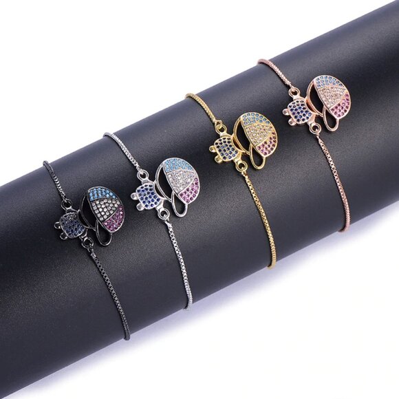 Little Boy Son Mom Cubic Zirconia Yellow Gold Bracelet - Picture 4 of 4